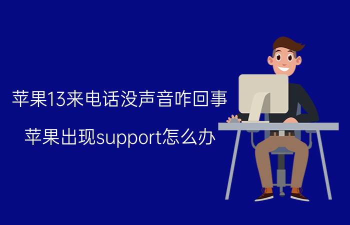 苹果13来电话没声音咋回事 苹果出现support怎么办？